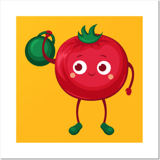 Tomato with Kettlebell Posters and Art